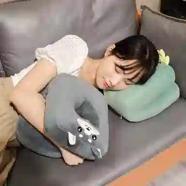 雄俊 冰豆豆可拆洗午睡枕 玩偶周边