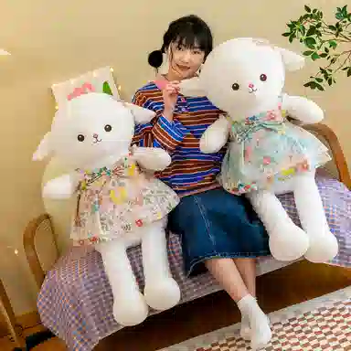 雄俊 可爱毛毛羊安抚 柔软小白羊绵羊布娃娃 玩偶 毛绒公仔