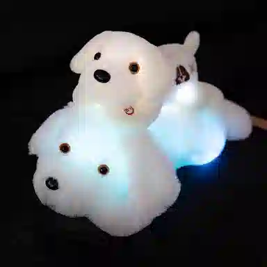 雄俊 创意浪漫发光狗 软萌可爱趴趴狗 炫彩灯光狗 大耳朵修狗布娃娃 玩偶 毛绒公仔