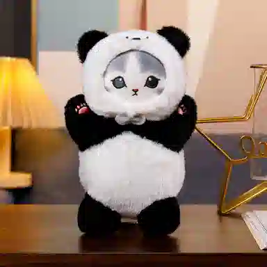 雄俊 可爱变身鲨鱼猫娃娃 呆萌小猫咪抱枕 变身小动物系列 玩偶 毛绒公仔
