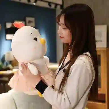 雄俊 暖暖小鸡 穿小裙裙的鸡宝宝 背带裙小黄鸡 玩偶 毛绒公仔