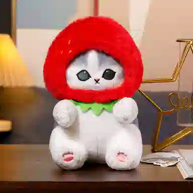 雄俊 可爱变身鲨鱼猫娃娃 呆萌小猫咪抱枕 变身小动物系列 玩偶 毛绒公仔
