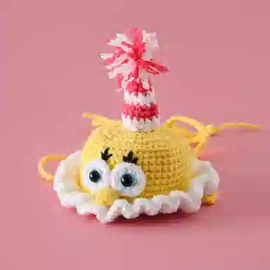 雄俊 超甜萌趣针织生日帽 宠物小帽子配件 可爱小老虎 甜甜蛋糕生日帽   甜美小挂件 玩偶周边