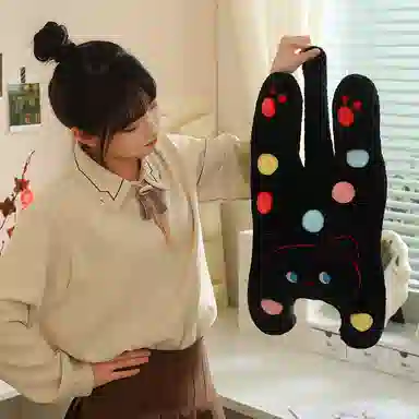 雄俊 波点趴趴猫咪 时尚圆点个性小奶猫 玩偶 毛绒公仔