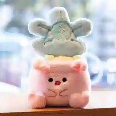 雄俊 有钱花小盆栽摆件 花朵花束 玩偶 毛绒公仔