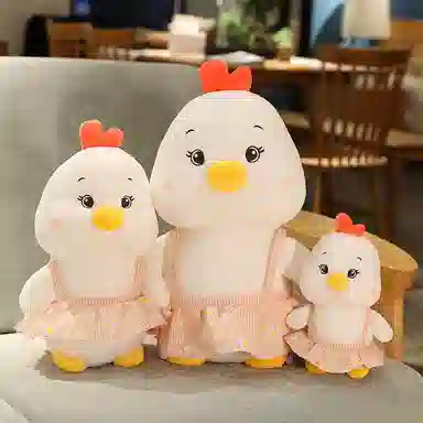 雄俊 暖暖小鸡 穿小裙裙的鸡宝宝 背带裙小黄鸡 玩偶 毛绒公仔