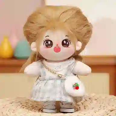 雄俊 可爱小萌棉花娃娃百变造型 带骨架换装小裙子超萌表情编发小女孩萝莉田园风 玩偶 毛绒公仔