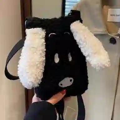 雄俊 冬季迷你羊羔绒小狗 可爱小狗毛绒手机包 百搭斜挎包 潮品拍照便携 适用于三周岁以上人群 玩偶周边