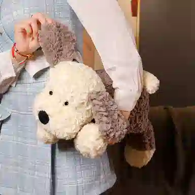 雄俊 趴趴鸭与趴趴狗可爱睡觉抱枕 儿童安抚布娃娃 治愈系小狗狗陪睡玩具 男女家居靠枕 玩偶 毛绒公仔