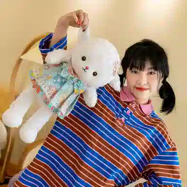 雄俊 可爱毛毛羊安抚 柔软小白羊绵羊布娃娃 玩偶 毛绒公仔