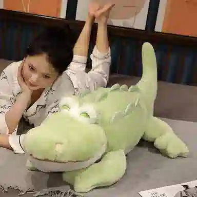 雄俊 大号眯眼鳄鱼抱枕 超柔软长条枕 玩偶 毛绒公仔