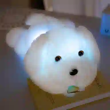 雄俊 创意浪漫发光狗 软萌可爱趴趴狗 炫彩灯光狗 大耳朵修狗布娃娃 玩偶 毛绒公仔
