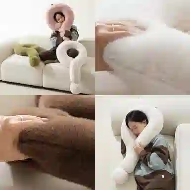 雄俊 创意问号颈枕 玩偶 毛绒公仔