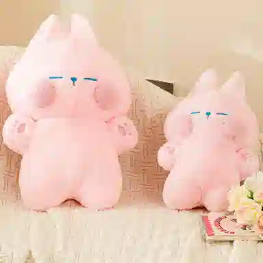 雄俊 嘟小兔 粉嘟嘟腮红小兔子 站姿兔宝宝 多巴胺小萌兔 玩偶 毛绒公仔