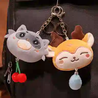 雄俊 卡通磁吸动物背包挂饰  可爱呆萌小熊书包装饰 萌宠猫咪包包挂件 狗狗钥匙扣 萌宠狗狗 玩偶 毛绒挂件
