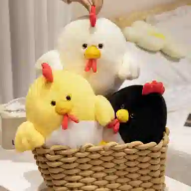 雄俊 可爱啵啵鸡 大公鸡小鸡抱枕 呆萌布娃娃 玩偶 毛绒公仔