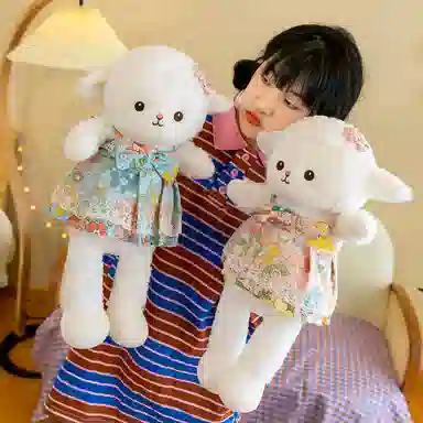 雄俊 可爱毛毛羊安抚 柔软小白羊绵羊布娃娃 玩偶 毛绒公仔