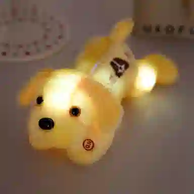 雄俊 创意浪漫发光狗 软萌可爱趴趴狗 炫彩灯光狗 大耳朵修狗布娃娃 玩偶 毛绒公仔