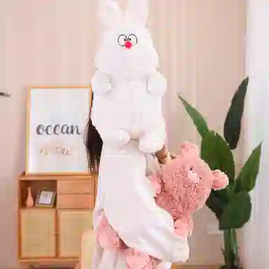 雄俊 可爱萌系慵懒的小动物 大鼻子狗白兔小猫小龙狐狸熊布娃娃 玩偶 毛绒公仔
