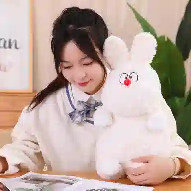 雄俊 可爱萌系慵懒的小动物 大鼻子狗白兔小猫小龙狐狸熊布娃娃 玩偶 毛绒公仔