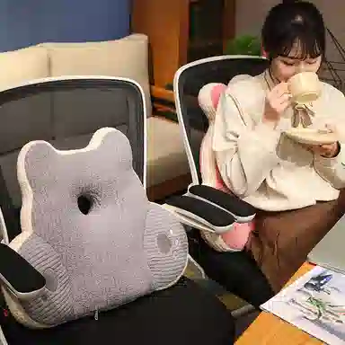 雄俊 抽条绒简约卡通动物靠垫 靠背 软包 玩偶周边