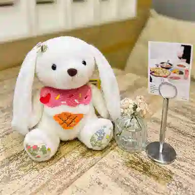 雄俊 生日帽熊兔 玩偶 毛绒公仔