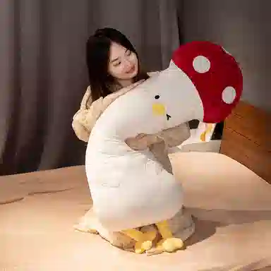 雄俊 蔬菜变身小鸡 长条抱枕 超大号 西蓝花 茄子 娃娃 玩偶 毛绒公仔