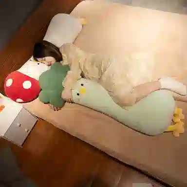 雄俊 蔬菜变身小鸡 长条抱枕 超大号 西蓝花 茄子 娃娃 玩偶 毛绒公仔