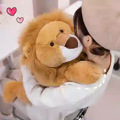 雄俊 可爱仿真动物系列 呆萌柔软趴姿小狮子 安抚娃娃 玩偶 毛绒公仔