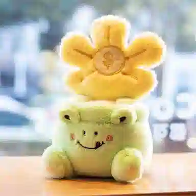 雄俊 有钱花小盆栽摆件 花朵花束 玩偶 毛绒公仔
