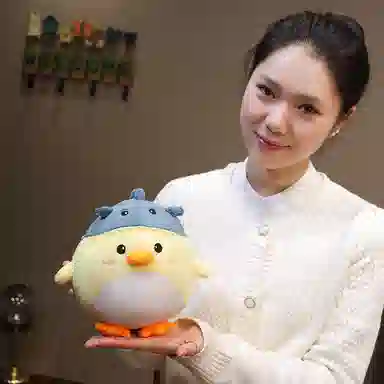 雄俊 恶搞创意鲨鸭 可爱小黄鸭 鲨鱼小帽鸭 陪伴安抚布娃娃 玩偶 毛绒公仔
