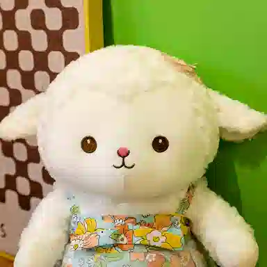 雄俊 可爱毛毛羊安抚 柔软小白羊绵羊布娃娃 玩偶 毛绒公仔