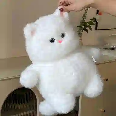 雄俊 奶呼呼白色猫咪崽崽 玩偶 毛绒公仔