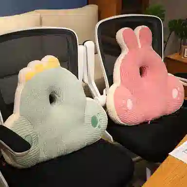 雄俊 抽条绒简约卡通动物靠垫 靠背 软包 玩偶周边