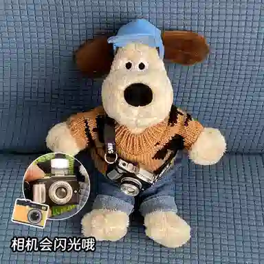 雄俊 可爱萌宠掌门狗狗抱枕 卡通相机飞行员小狗车载娃娃 玩偶 毛绒公仔