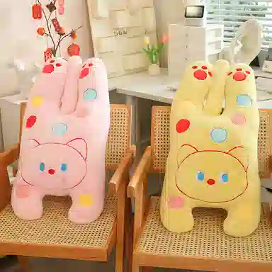 雄俊 波点趴趴猫咪 时尚圆点个性小奶猫 玩偶 毛绒公仔