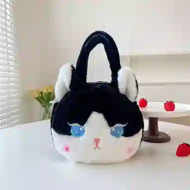 雄俊 卡通可爱猫咪单肩包 狐狸公仔挎包 萌系卡通手提包 玩偶周边