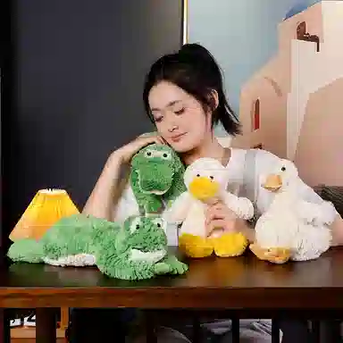 雄俊 软萌安抚系列 可爱白色暖心小鸭子 萌宠搞怪小鳄鱼 小青蛙 玩偶 毛绒公仔