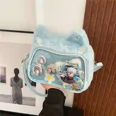 雄俊 可爱斜跨包女痛包吧唧包二次元日系单肩包手提包学院风 治愈 玩偶周边