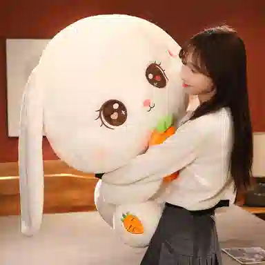 雄俊 胡萝卜兔兔 乖巧萌宠小兔子大耳朵兔宝宝 乖乖萝莉兔儿 玩偶 毛绒公仔