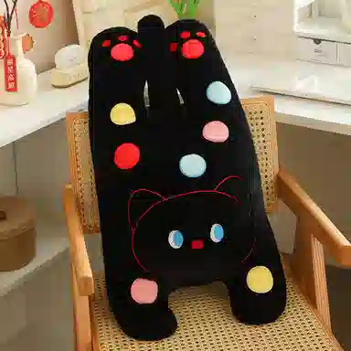 雄俊 波点趴趴猫咪 时尚圆点个性小奶猫 玩偶 毛绒公仔