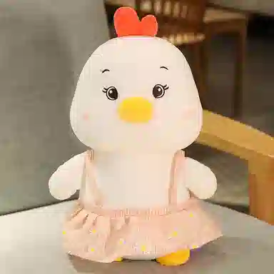 雄俊 暖暖小鸡 穿小裙裙的鸡宝宝 背带裙小黄鸡 玩偶 毛绒公仔
