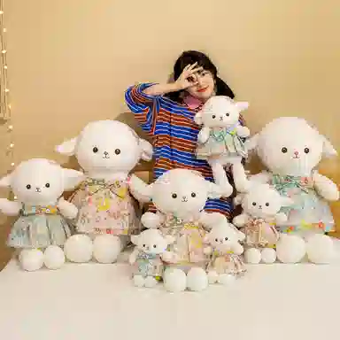 雄俊 可爱毛毛羊安抚 柔软小白羊绵羊布娃娃 玩偶 毛绒公仔
