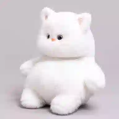 雄俊 奶呼呼白色猫咪崽崽 玩偶 毛绒公仔