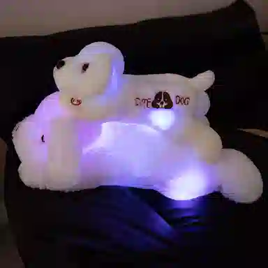 雄俊 创意浪漫发光狗 软萌可爱趴趴狗 炫彩灯光狗 大耳朵修狗布娃娃 玩偶 毛绒公仔