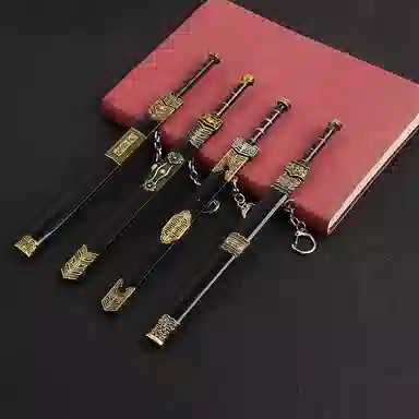 雄俊 名剑金属长剑兵器名剑小短剑刀剑 古风玩具 精美雕饰 观赏性强质感 独特收藏 玩具 成品模型