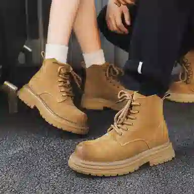 大黄靴 复古百搭 马丁靴 男女同款 黄色