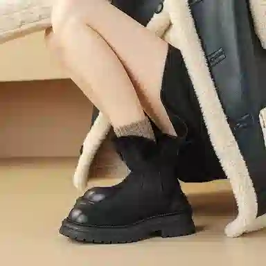 圆头擦色复古舒适时尚百搭 短筒 雪地靴 女款