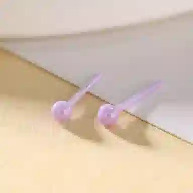 冰心雨 生物瓷圆珠养耳洞全瓷防过敏免摘耳棒小众高级配饰 优质陶瓷生物陶瓷材质 时尚耳钉 男女同款情侣款