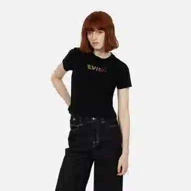 EVISU SS24 Black T-Shirt